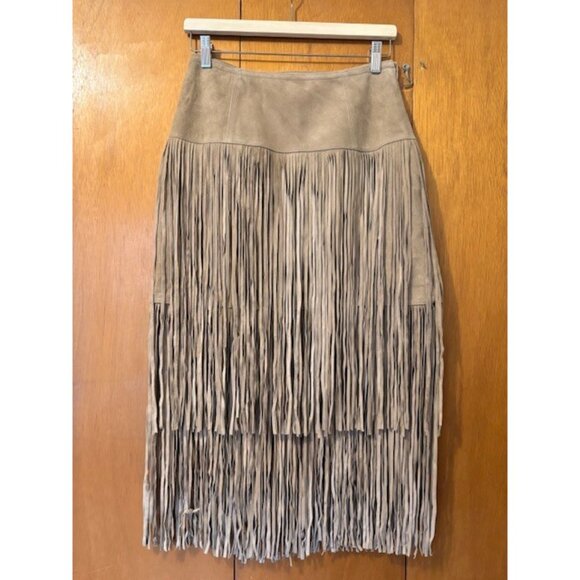 NWT BANANA REPUBLIC SEVILLA SUEDE FRINGE SKIRT, SIZE: 2 - Picture 4 of 10